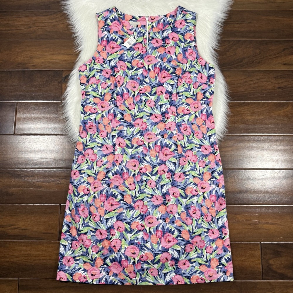 Talbots Women's Size 16 Floral Sleeveless Cotton Sheath Dress
